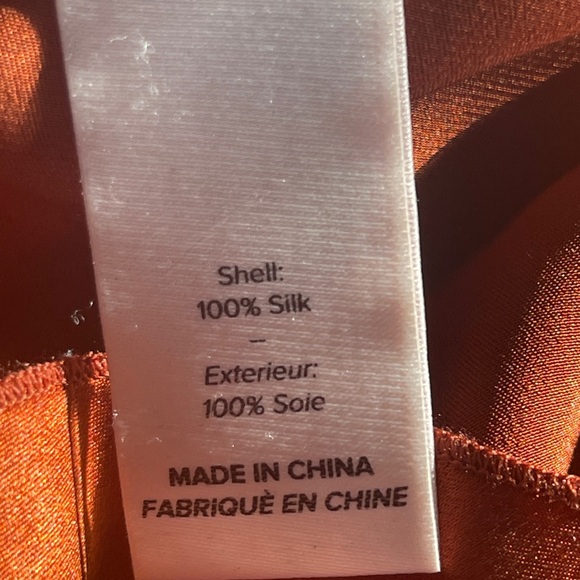 Cinq à Sept Rust Satin Tunic pure silk NWOT - Picture 8 of 11